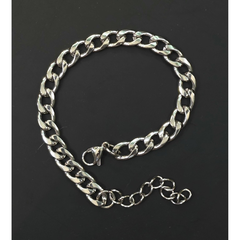 Stainless Steel Chain Bracelet Size  8" & 2" Extender